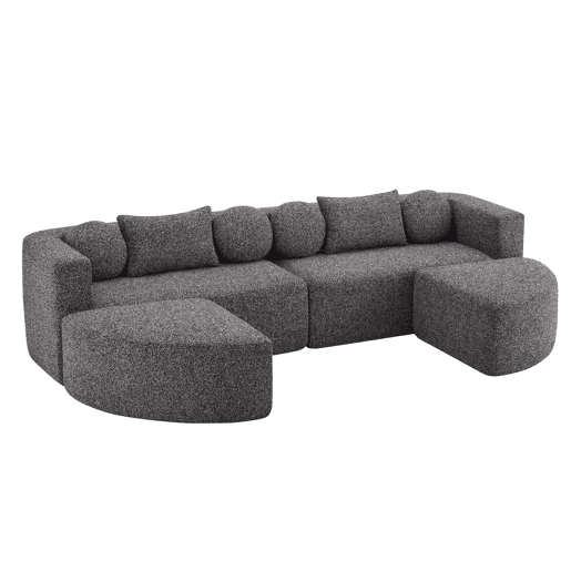 Sofá-Cama Panorâmico Modular Chenille FLARELOTH Sofá-Cama Panorâmico Modular Chenille FLARELOTH