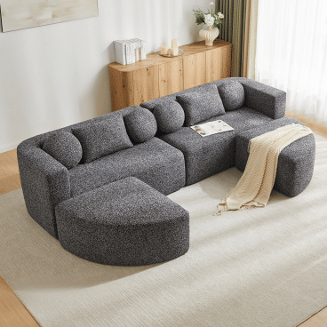 Sofá-Cama Panorâmico Modular Chenille FLARELOTH Sofá-Cama Panorâmico Modular Chenille FLARELOTH