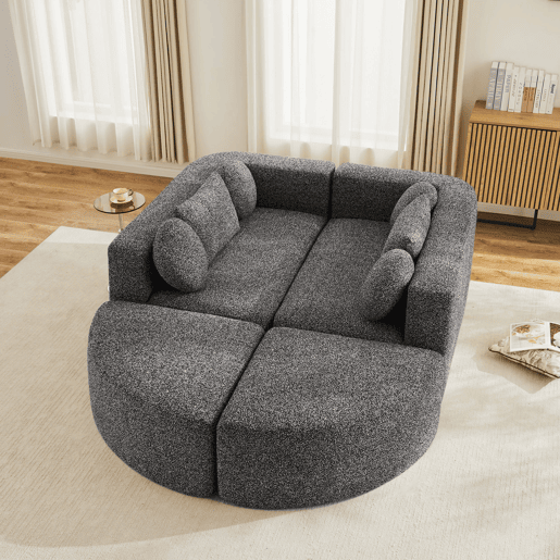 Sofá-Cama Panorâmico Modular Chenille FLARELOTH Sofá-Cama Panorâmico Modular Chenille FLARELOTH