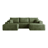 Sofá modular com chaise longue 270 x 175 x 83 cm - 3 lugares, assento profundo, sem montagem, modular compactado - Verde