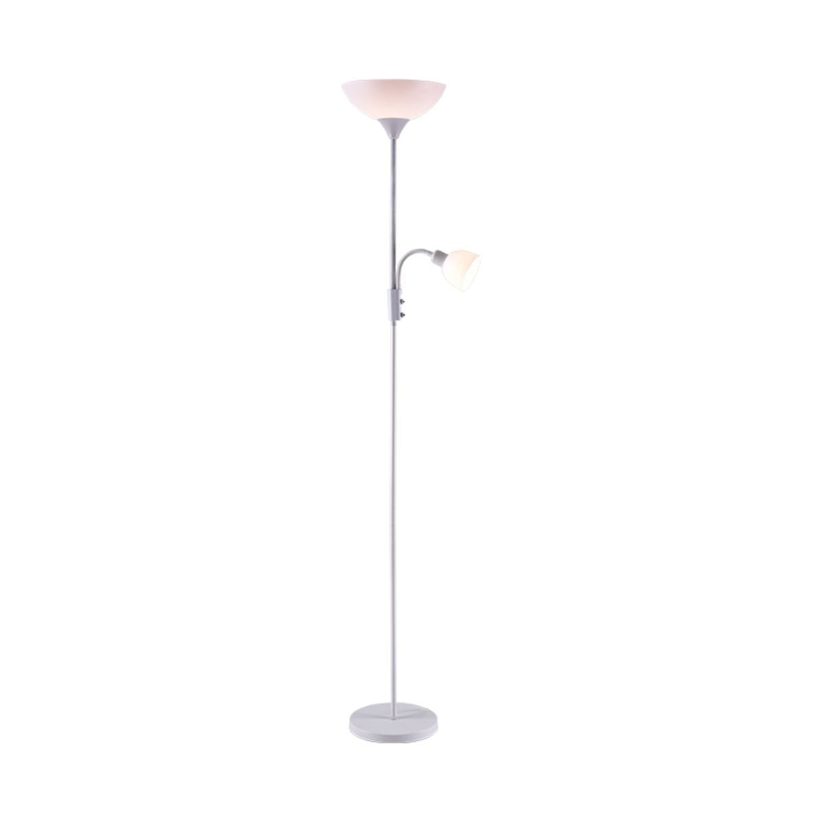 Lámpara de pie torino bel air 80w + brazo orientable blanco ø25x179 cm