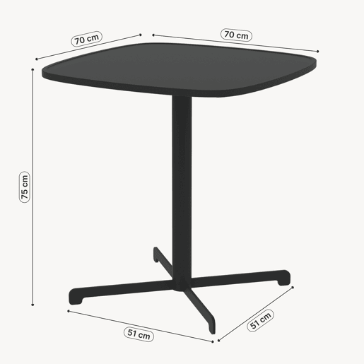 Mesa de bistrô para exterior Foggia quadrada aço 75x70x70 cm Cinzento antracite casa.pro Mesa de bistrô para exterior Foggia quadrada aço 75x70x70 cm Cinzento antracite casa.pro