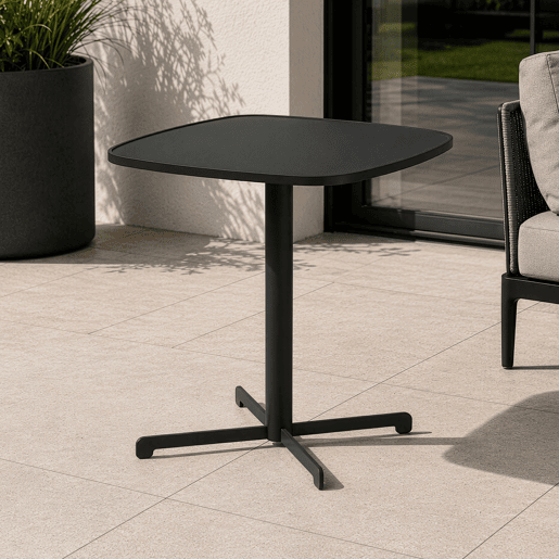 Mesa de bistrô para exterior Foggia quadrada aço 75x70x70 cm Cinzento antracite casa.pro Mesa de bistrô para exterior Foggia quadrada aço 75x70x70 cm Cinzento antracite casa.pro