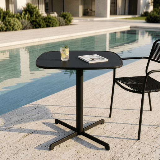 Mesa de bistrô para exterior Foggia quadrada aço 75x70x70 cm Cinzento antracite casa.pro Mesa de bistrô para exterior Foggia quadrada aço 75x70x70 cm Cinzento antracite casa.pro