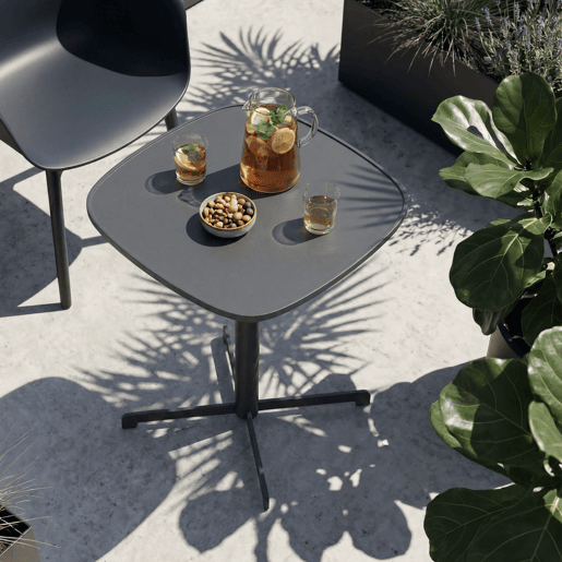 Mesa de bistrô para exterior Foggia quadrada aço 75x70x70 cm Cinzento antracite casa.pro Mesa de bistrô para exterior Foggia quadrada aço 75x70x70 cm Cinzento antracite casa.pro