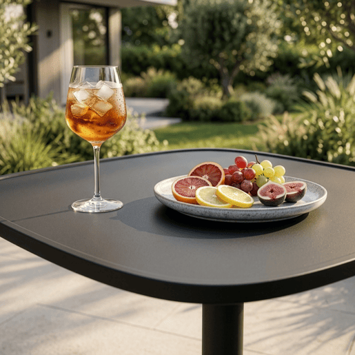 Mesa de bistrô para exterior Foggia quadrada aço 75x70x70 cm Cinzento antracite casa.pro Mesa de bistrô para exterior Foggia quadrada aço 75x70x70 cm Cinzento antracite casa.pro