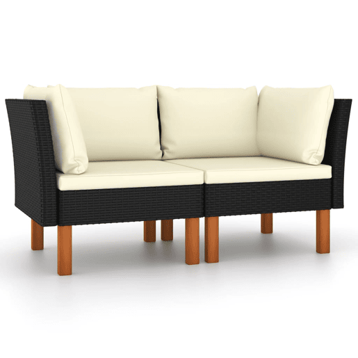 vidaXL Sofás de canto 2 pcs vime PE e madeira de eucalipto maciça vidaXL Sofás de canto 2 pcs vime PE e madeira de eucalipto maciça