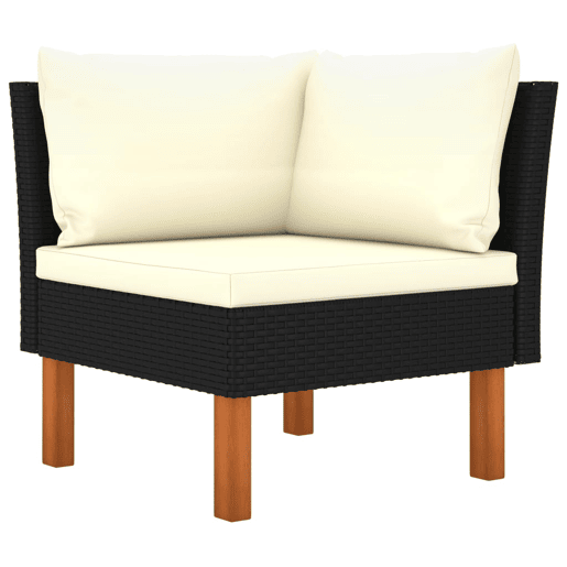 vidaXL Sofás de canto 2 pcs vime PE e madeira de eucalipto maciça vidaXL Sofás de canto 2 pcs vime PE e madeira de eucalipto maciça
