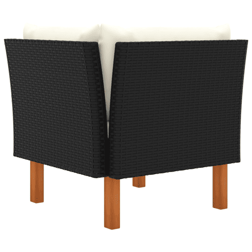 vidaXL Sofás de canto 2 pcs vime PE e madeira de eucalipto maciça vidaXL Sofás de canto 2 pcs vime PE e madeira de eucalipto maciça