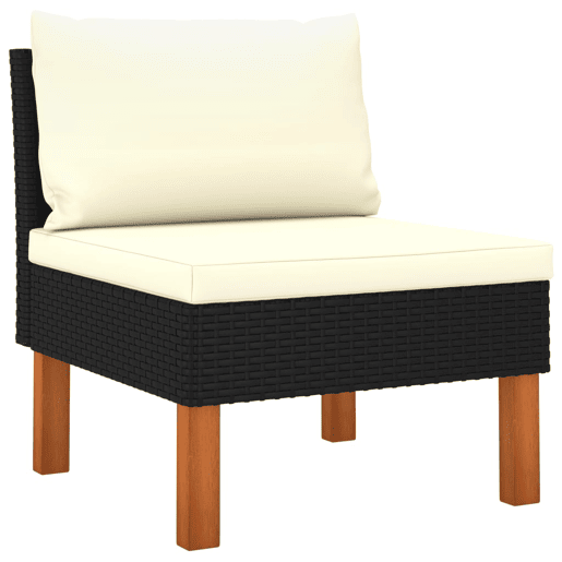 vidaXL Sofás de centro 2 pcs vime PE e madeira de eucalipto maciça vidaXL Sofás de centro 2 pcs vime PE e madeira de eucalipto maciça