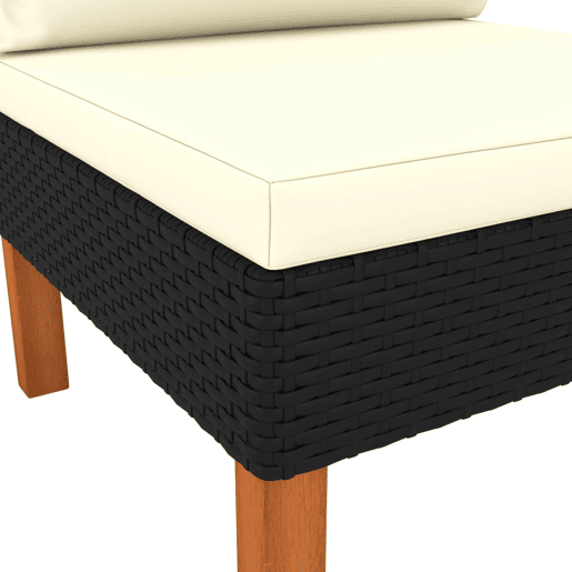 vidaXL Sofás de centro 2 pcs vime PE e madeira de eucalipto maciça vidaXL Sofás de centro 2 pcs vime PE e madeira de eucalipto maciça
