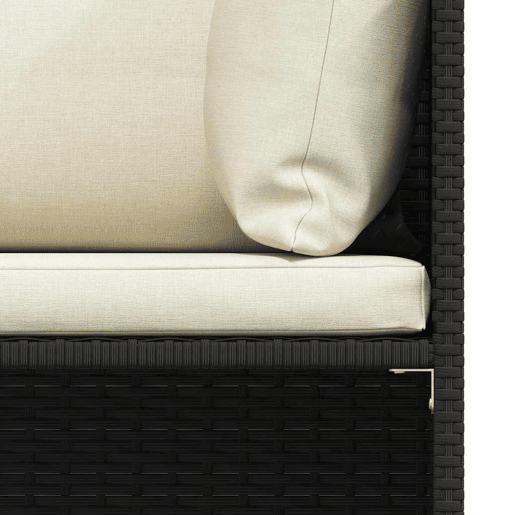 vidaXL 5 pcs conjunto sofás de jardim com almofadões vime PE preto