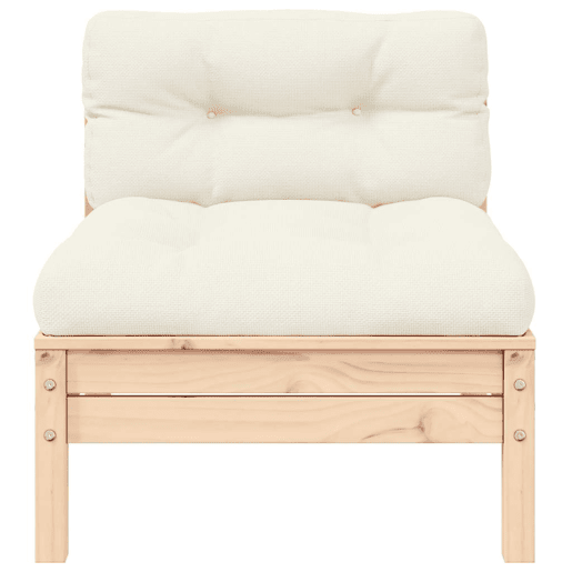 vidaXL 3 pcs conjunto lounge jardim c almofadões creme pinho maciço vidaXL 3 pcs conjunto lounge jardim c almofadões creme pinho maciço