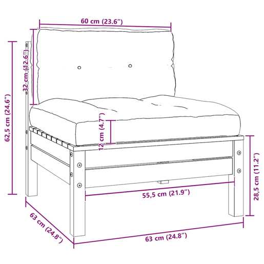 vidaXL 3 pcs conjunto lounge jardim c almofadões creme pinho maciço vidaXL 3 pcs conjunto lounge jardim c almofadões creme pinho maciço