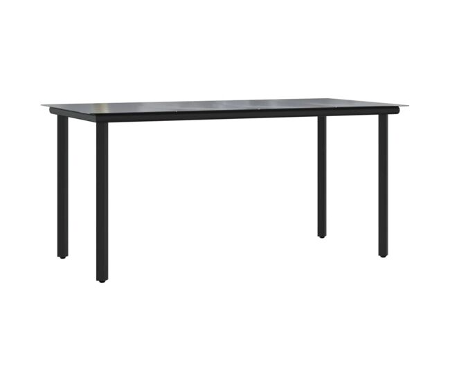 Mesa de exterior carlo vidrio negro 74x160x80 cm
