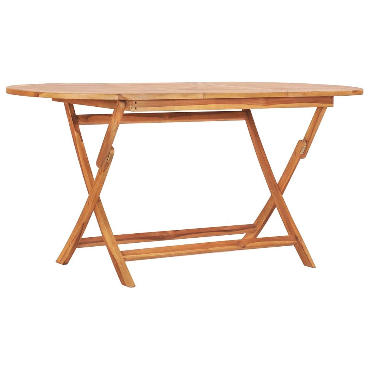 Mesa de exterior asted plegable madera de teca natural 75x160x80 cm