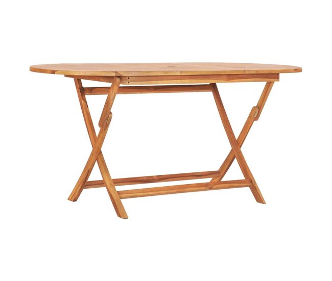 Mesa de exterior asted plegable madera de teca natural 75x160x80 cm