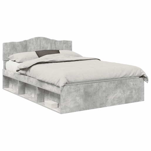 Estrutura de Cama de casal para adultos com cabeceira Concreto 160 x 200 cm Estrutura de Cama de casal para adultos com cabeceira Concreto 160 x 200 cm