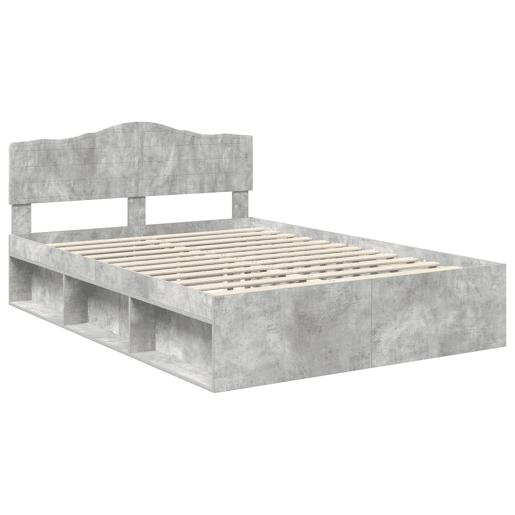 Estrutura de Cama de casal para adultos com cabeceira Concreto 160 x 200 cm Estrutura de Cama de casal para adultos com cabeceira Concreto 160 x 200 cm