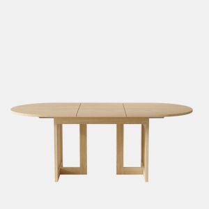 Mesa de jantar extensível 150200 x 90 cm u2014 cantos arredondados, tampo espesso, estilo simples, pernas de rattan u2014 cor de carvalho