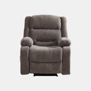 Poltrona relax elétrica multifunções - função de massagem elétrica e aquecimento, encosto e apoio para os pés ajustáveis manualmente, bolsos laterais de arrumação - Cinza