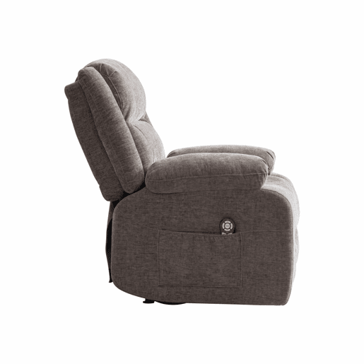 Poltrona relax elétrica multifunções - função de massagem elétrica e aquecimento, encosto e apoio para os pés ajustáveis manualmente, bolsos laterais de arrumação - Cinza Poltrona relax elétrica multifunções - função de massagem elétrica e aquecimento, encosto e apoio para os pés ajustáveis manualmente, bolsos laterais de arrumação - Cinza