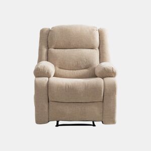 Poltrona relax elétrica multifunções - massagem elétrica e função de aquecimento, encosto reclinável manualmente, apoio para os pés ajustável e bolsos laterais - Light Khaki