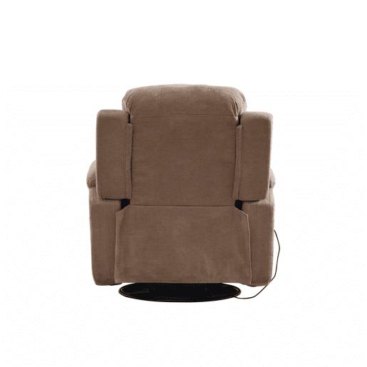 Poltrona relax elétrica giratória a 360° - função de massagem e aquecimento, encosto e apoio para os pés ajustáveis, bolsos laterais e porta-copos - Taupe Poltrona relax elétrica giratória a 360° - função de massagem e aquecimento, encosto e apoio para os pés ajustáveis, bolsos laterais e porta-copos - Taupe