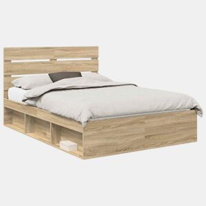 Estrutura da Cama de casal moderno com cabeceira Carvalho Sonoma 150 x 200 cm