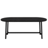 Mesa de jantar 180 x 80 x 75 cm u2014 estilo simples, cantos arredondados, pernas de ferro, para 6 a 8 pessoas u2014 preta
