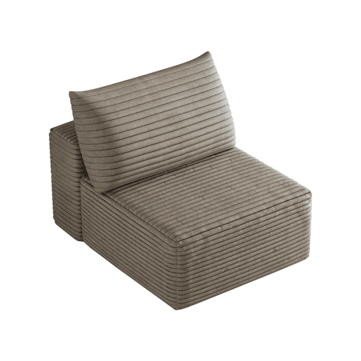 Sofá relax 70 x 95 cm - 1 lugar, estofado em veludo cotelê, confortável - Camel Sofá relax 70 x 95 cm - 1 lugar, estofado em veludo cotelê, confortável - Camel
