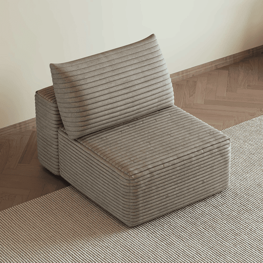 Sofá relax 70 x 95 cm - 1 lugar, estofado em veludo cotelê, confortável - Camel Sofá relax 70 x 95 cm - 1 lugar, estofado em veludo cotelê, confortável - Camel