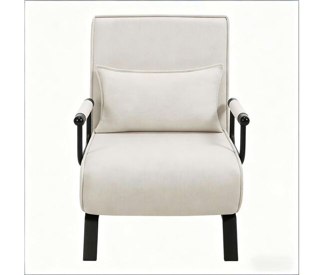 Sillón cama 65x75x78 cm - convertible, respaldo ajustable, sillón tv extensible - beige