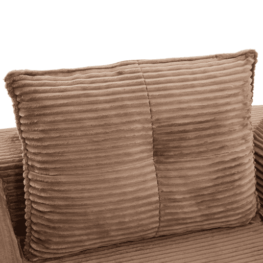 Sofá-cama individual em veludo - Espuma de alta densidade com molas ensacadas, bolso lateral, porta-copos e montagem fácil - Castanho Sofá-cama individual em veludo - Espuma de alta densidade com molas ensacadas, bolso lateral, porta-copos e montagem fácil - Castanho