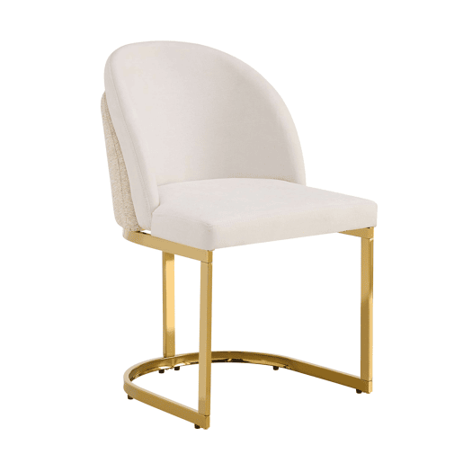 2 Cadeiras de jantar - Confortáveis e respiráveis, estilo moderno, pés galvanizados, tecido de chenille - Bege e Dourado 2 Cadeiras de jantar - Confortáveis e respiráveis, estilo moderno, pés galvanizados, tecido de chenille - Bege e Dourado