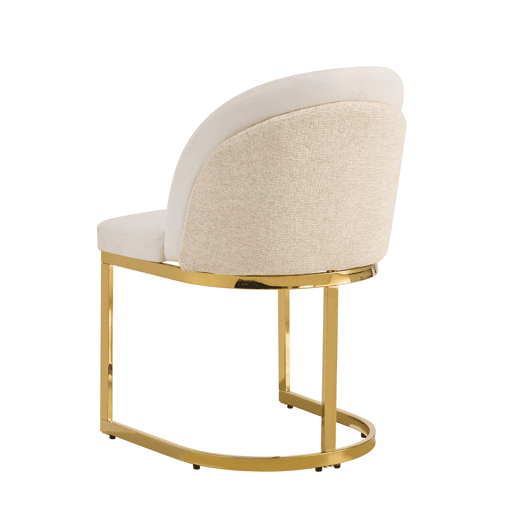 2 Cadeiras de jantar - Confortáveis e respiráveis, estilo moderno, pés galvanizados, tecido de chenille - Bege e Dourado 2 Cadeiras de jantar - Confortáveis e respiráveis, estilo moderno, pés galvanizados, tecido de chenille - Bege e Dourado