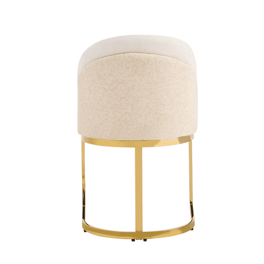 2 Cadeiras de jantar - Confortáveis e respiráveis, estilo moderno, pés galvanizados, tecido de chenille - Bege e Dourado 2 Cadeiras de jantar - Confortáveis e respiráveis, estilo moderno, pés galvanizados, tecido de chenille - Bege e Dourado