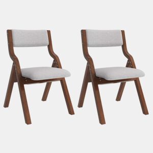 2 cadeiras de jantar dobráveis - madeira maciça, dobráveis, fáceis de arrumar, confortáveis e respiráveis, estilo moderno - cinzento
