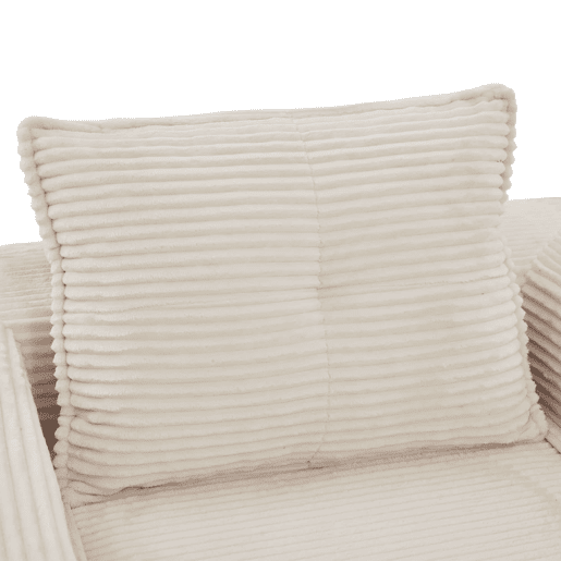 Sofá-cama individual de 1 lugar - veludo canelado com espuma de alta densidade, molas ensacadas, bolso lateral e porta-copos - Bege Sofá-cama individual de 1 lugar - veludo canelado com espuma de alta densidade, molas ensacadas, bolso lateral e porta-copos - Bege