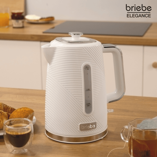 Briebe SKT1185WHT Elegance Conjunto Torradeira de Pão + Chaleira Elétrica 1,7L + Máquina de Café Filtro + Espumador de Leite, 2200, Branco