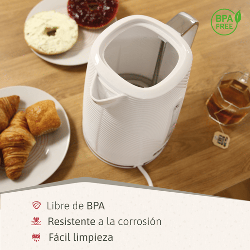 Briebe SKT1185WHT Elegance Conjunto Torradeira de Pão + Chaleira Elétrica 1,7L + Máquina de Café Filtro + Espumador de Leite, 2200, Branco