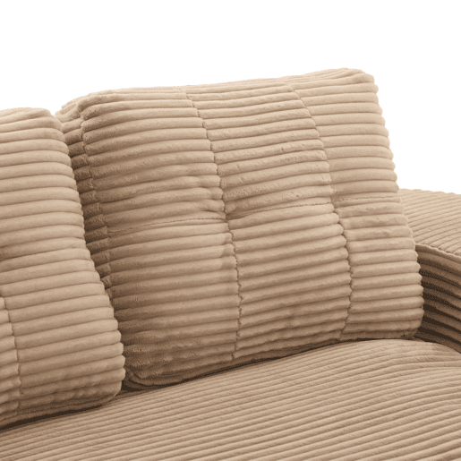 Sofá-cama de 2 lugares - Reclinável, almofadas grossas, encosto alto, braços ajustáveis com suportes para copos, multifuncional - Cáqui Sofá-cama de 2 lugares - Reclinável, almofadas grossas, encosto alto, braços ajustáveis com suportes para copos, multifuncional - Cáqui