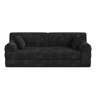 Sofá-cama de 3 lugares - sofá em veludo comprimido com encosto alto, estrutura metálica, espuma de alta densidade, porta-copos e bolsos laterais - Preto
