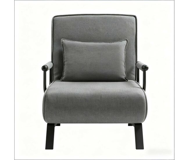 Sillón cama convertible 69x64,5x82cm - plegable con función cama multifunción - gris oscuro
