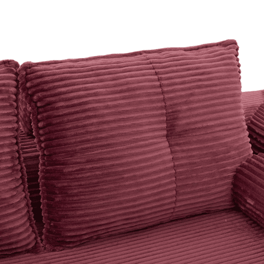 Sofá-cama de 2 lugares - em veludo, com espuma de alta densidade, núcleo de molas, almofadas Memory, porta-copos e bolsos laterais - Vermelho vinho Sofá-cama de 2 lugares - em veludo, com espuma de alta densidade, núcleo de molas, almofadas Memory, porta-copos e bolsos laterais - Vermelho vinho