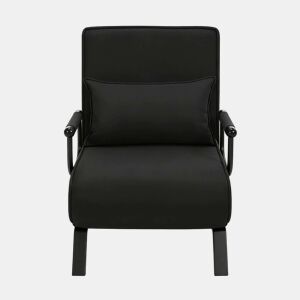 Poltrona-cama 65x75x78 cm - reclinável, transformável e extensível, com encosto ajustável para ver televisão - Preto
