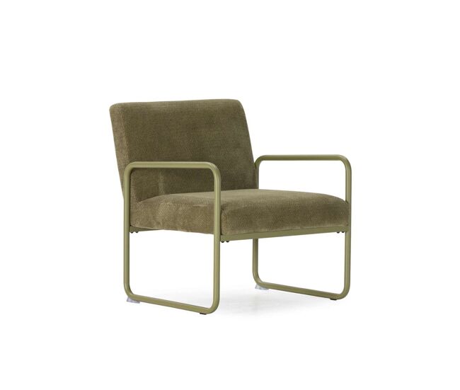 Sillón tapizado con asiento acolchado y diseño moderno