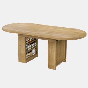 Mesa de jantar extensível 150200 x 90 cm u2014 com espaço de arrumação, tampo espesso, estilo nórdico u2014 cor de carvalho