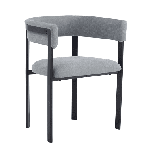 2 cadeiras de jantar - encosto envolvente completo, confortáveis e respiráveis, estilo moderno com tecido de chenille - cinzento