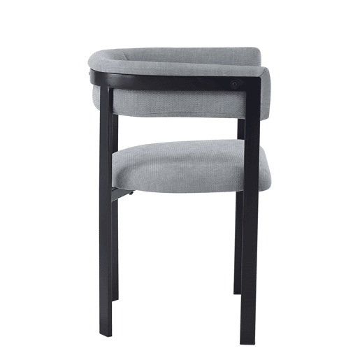 2 cadeiras de jantar - encosto envolvente completo, confortáveis e respiráveis, estilo moderno com tecido de chenille - cinzento